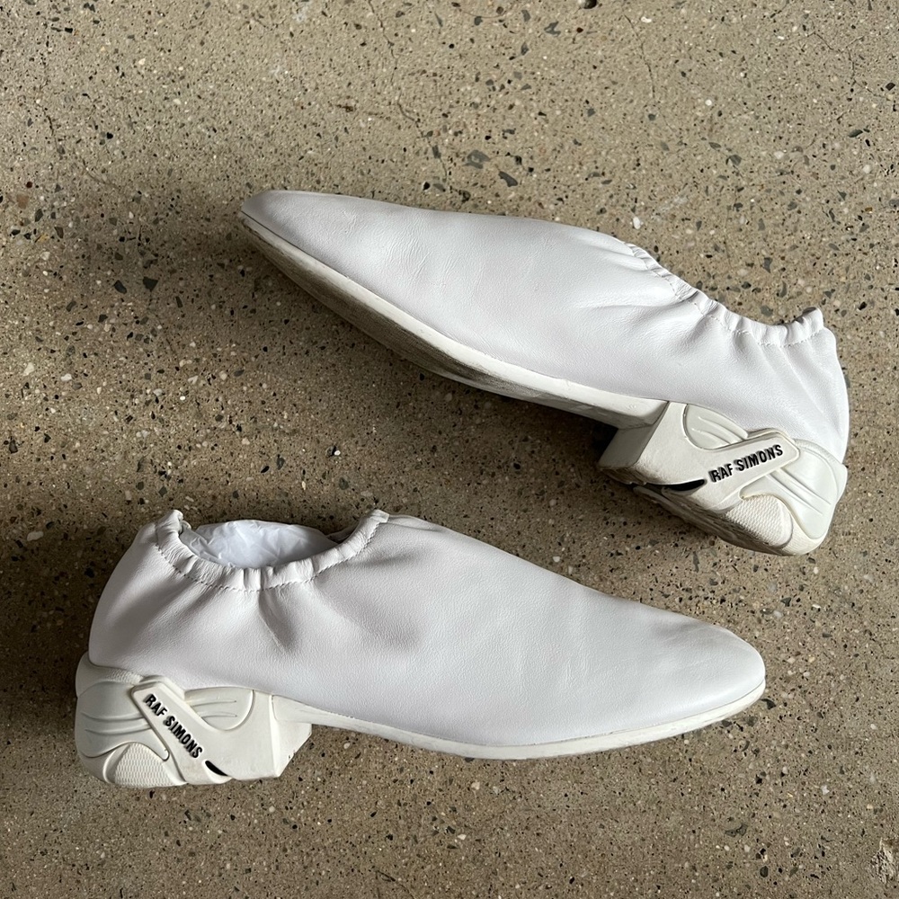 Raf Simons Solaris 1 low white sneakers with heels